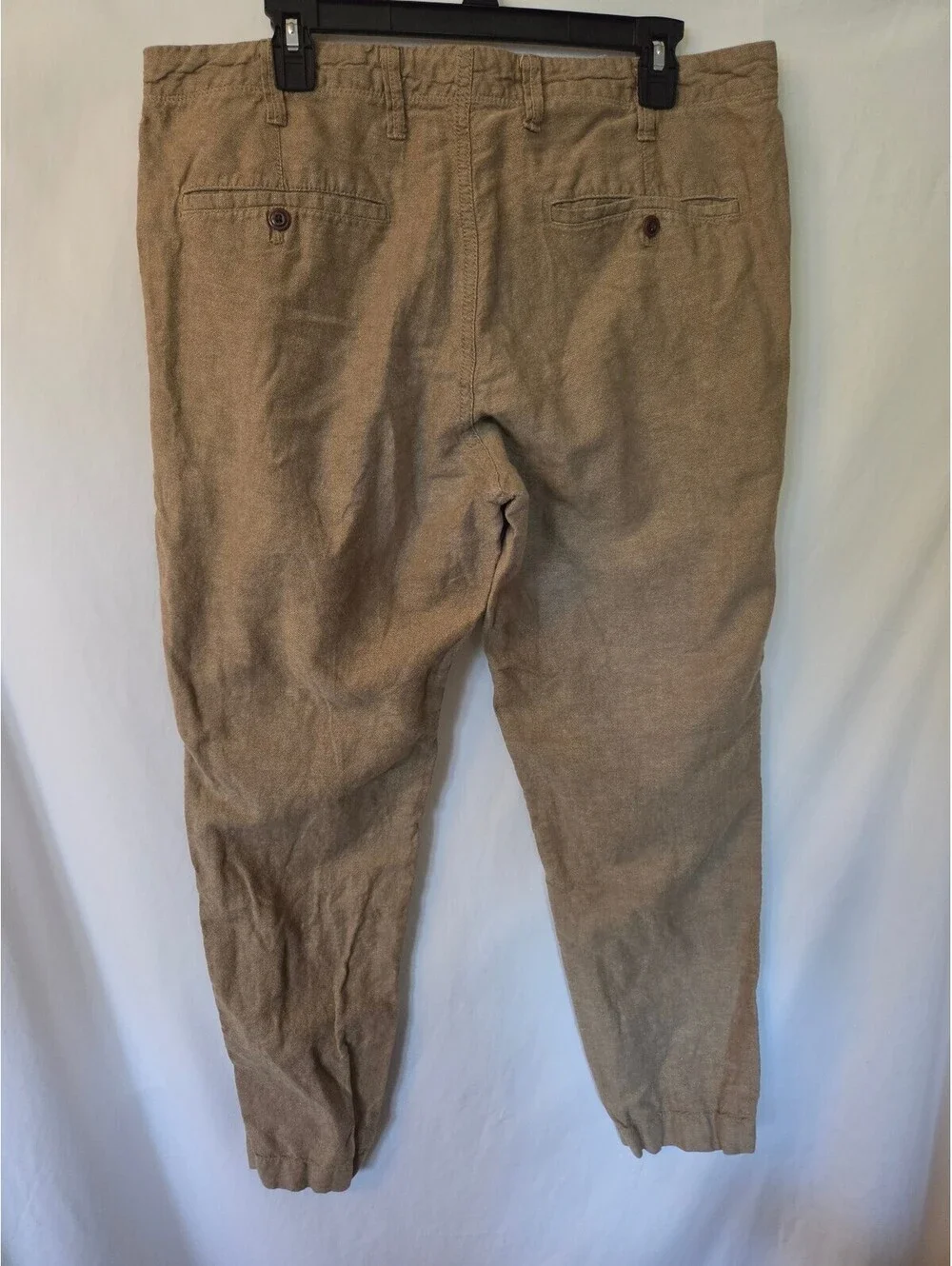 GAP Mens Linen Cotton Pants 36x30 Slim Fit Brown Tan Chino Casual
